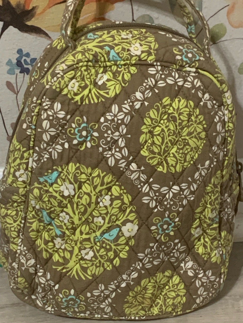 💎 Vera Bradley Sittin In A Tree Let’s Do Lunch Lunchbox Quilted Floral Print - Picture 3 of 14